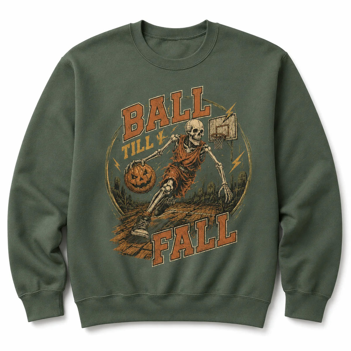 Ball Till I Fall Basketball Halloween Skeleton Shirt