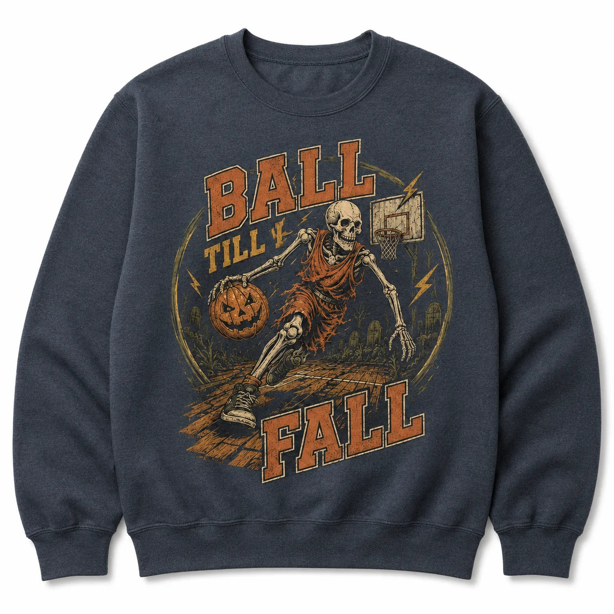 Ball Till I Fall Basketball Halloween Skeleton Shirt
