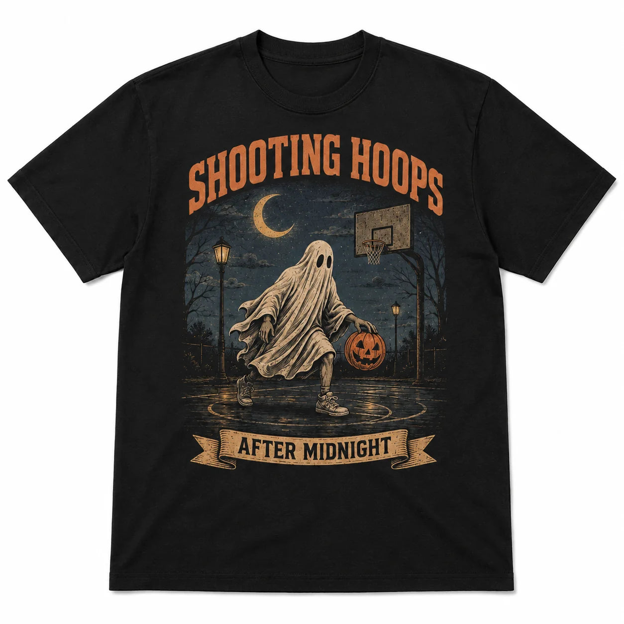 Shooting Hoops After Midnight Basketball Halloween Shirt
