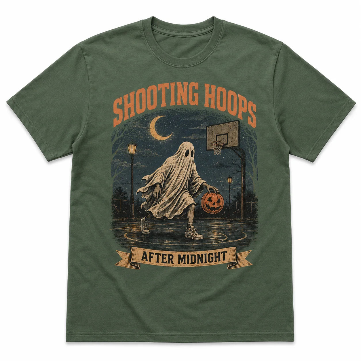 Shooting Hoops After Midnight Basketball Halloween Shirt
