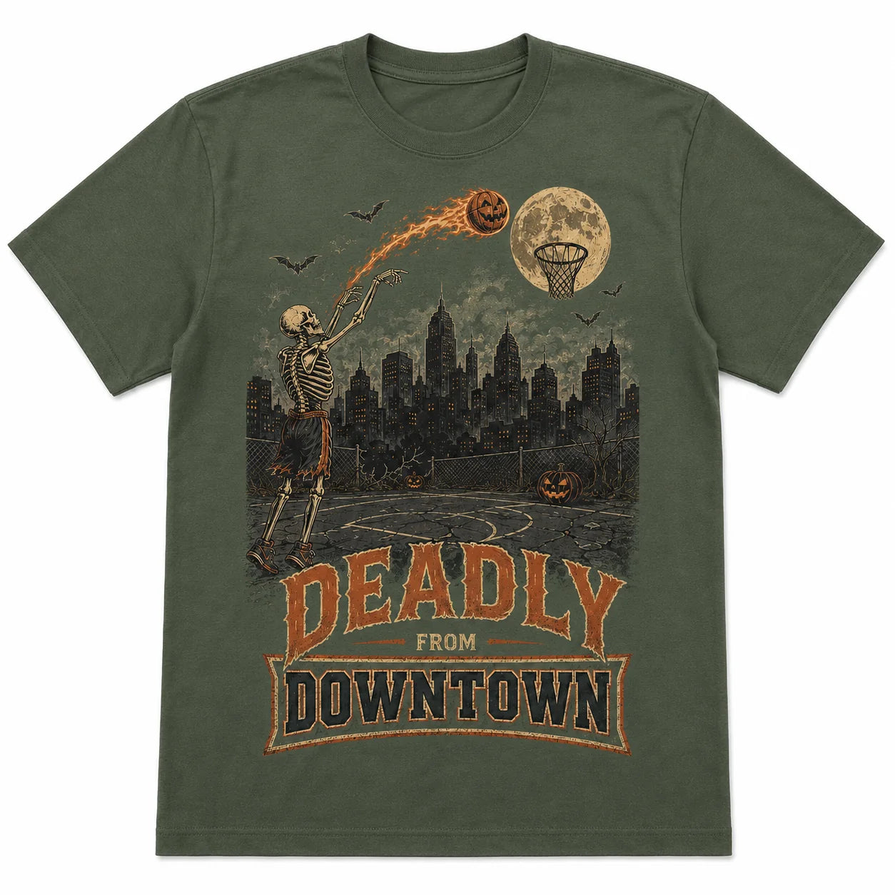 Deadly From Downtown Basketball Halloween Shirt